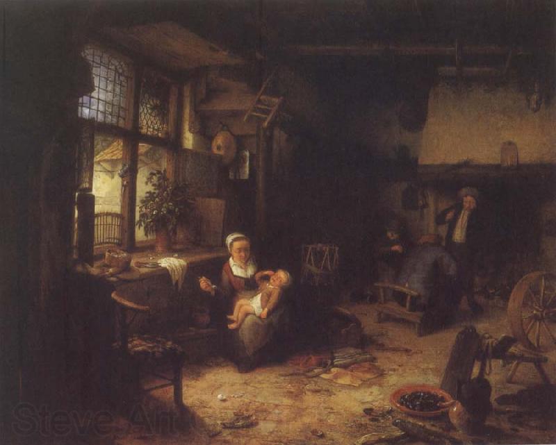 Adriaen van ostade Interior with Peasants Norge oil painting art